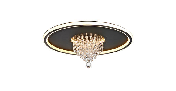 LED-DECKENLEUCHTE 50/20 cm   - Schwarz, LIFESTYLE, Glas/Kunststoff (50/20cm) - Novel