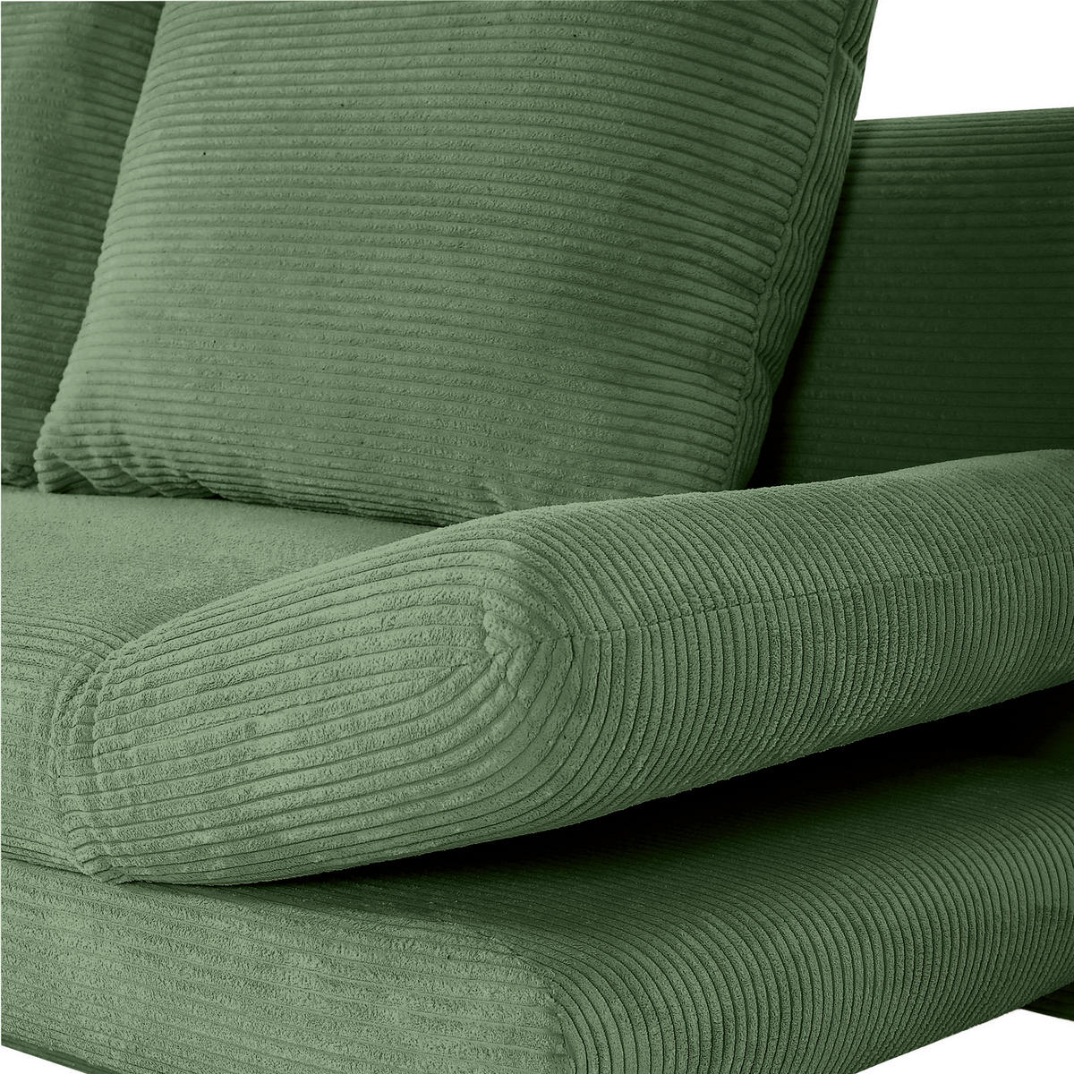 SCHLAFSOFA  mit Stoffauswahl, Liegefunktion, Schlafen auf Sitzhöhe, Rücken echt Cord Olivgrün  - Schwarz/Olivgrün, KONVENTIONELL, Textil/Metall (200/78/95cm) - home24
