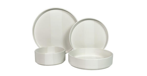 KOMBISERVICE Kyoto striscia 16-teilig  - Weiß, Trend, Keramik - Novel