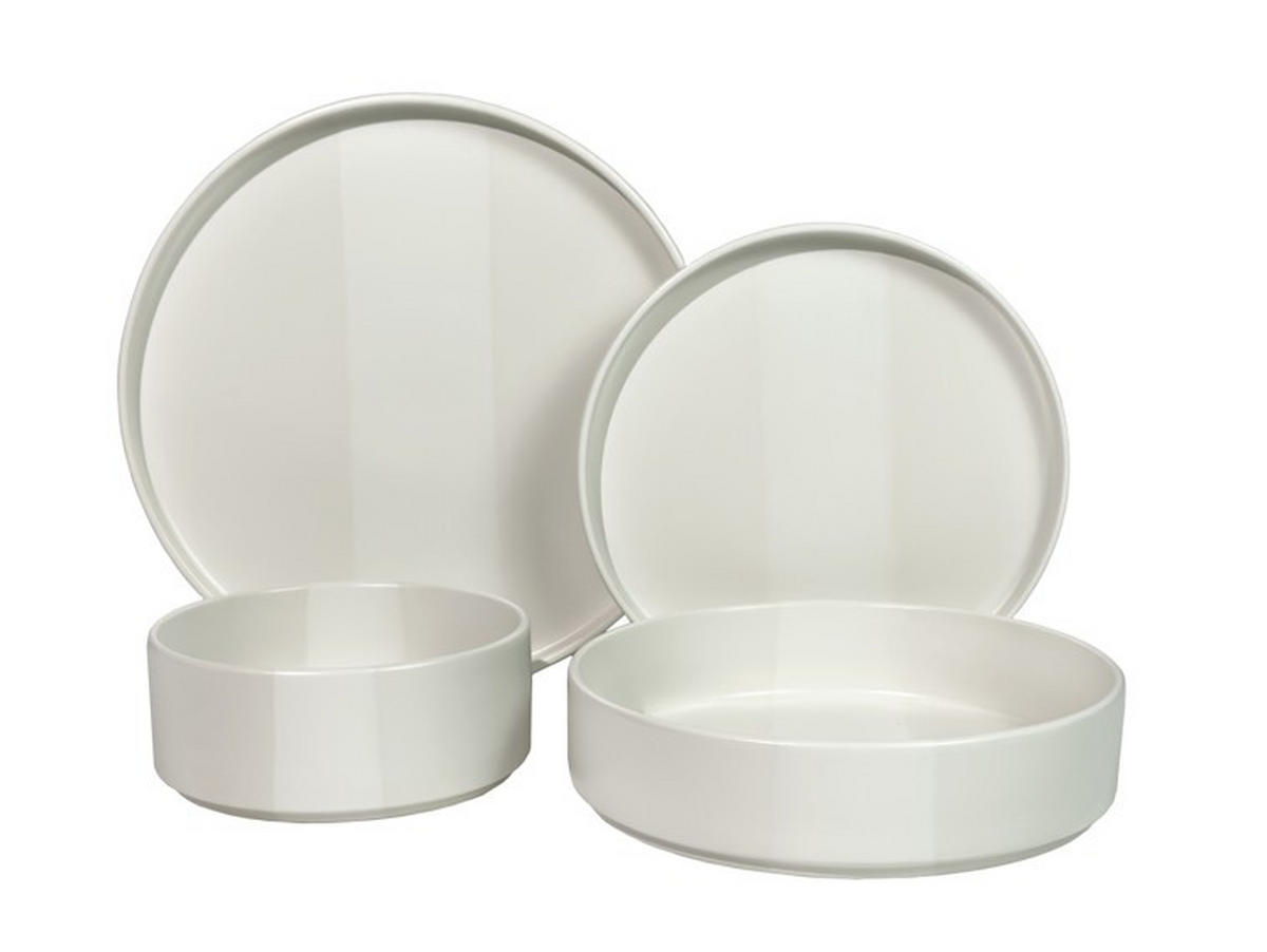 KOMBISERVICE Kyoto striscia 16-teilig  - Weiß, Trend, Keramik - Novel