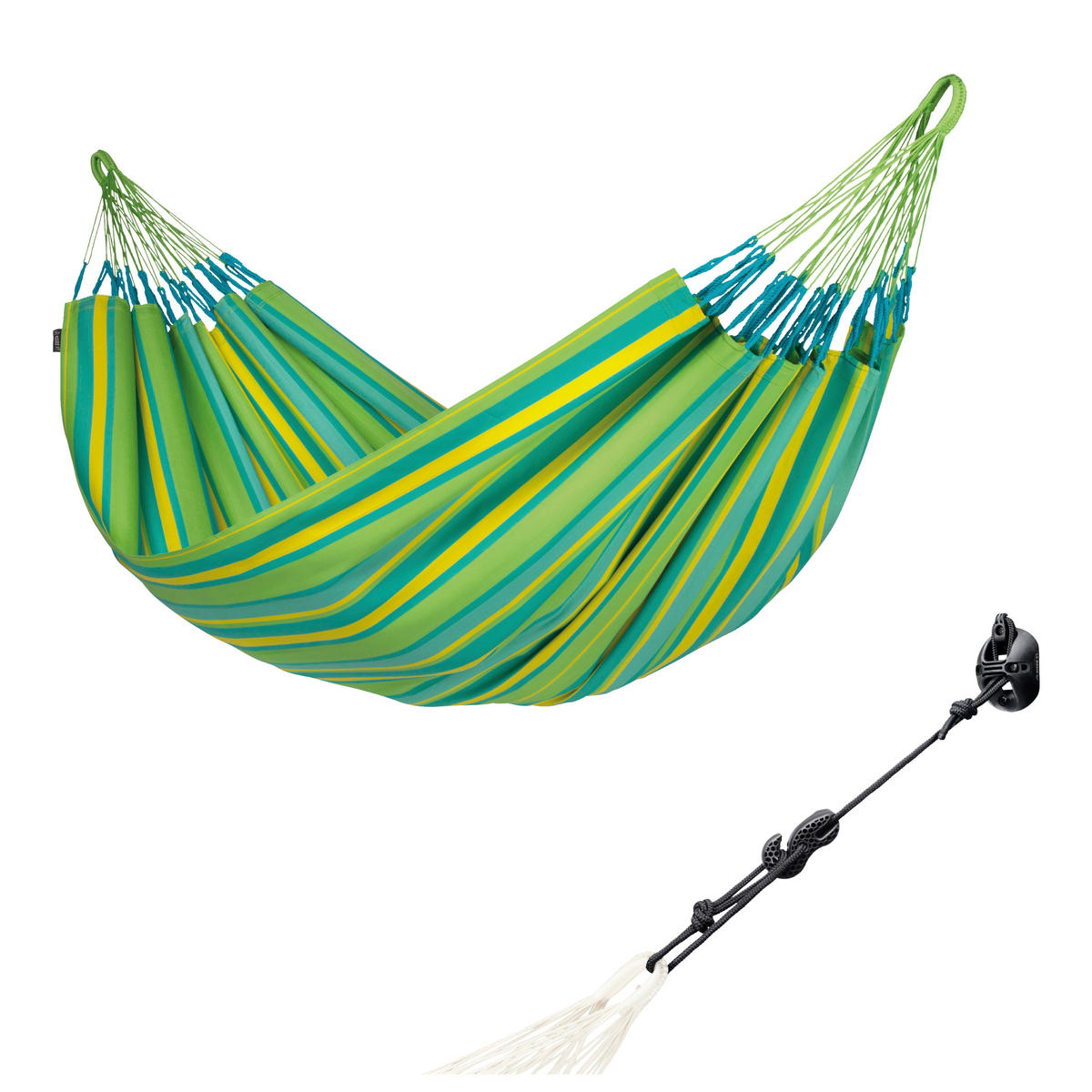 HÄNGEMATTE double outdoor  - Türkis/Gelb, KONVENTIONELL, Textil (160/350cm) - La Siesta