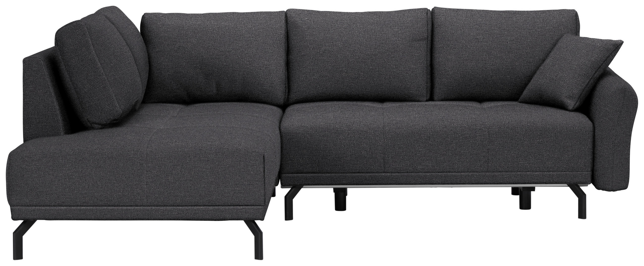 ECKSOFA Dunkelgrau Webstoff  - Dunkelgrau/Schwarz, LIFESTYLE, Textil/Metall (191/250cm) - Carryhome