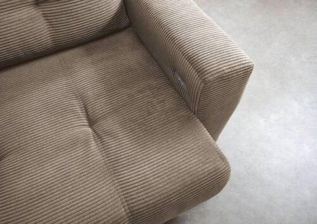 ECKSOFA in Cord Graubraun  177/246 cm  - Graubraun/Schwarz, MODERN, Holz/Textil (177/246cm) - MID.YOU