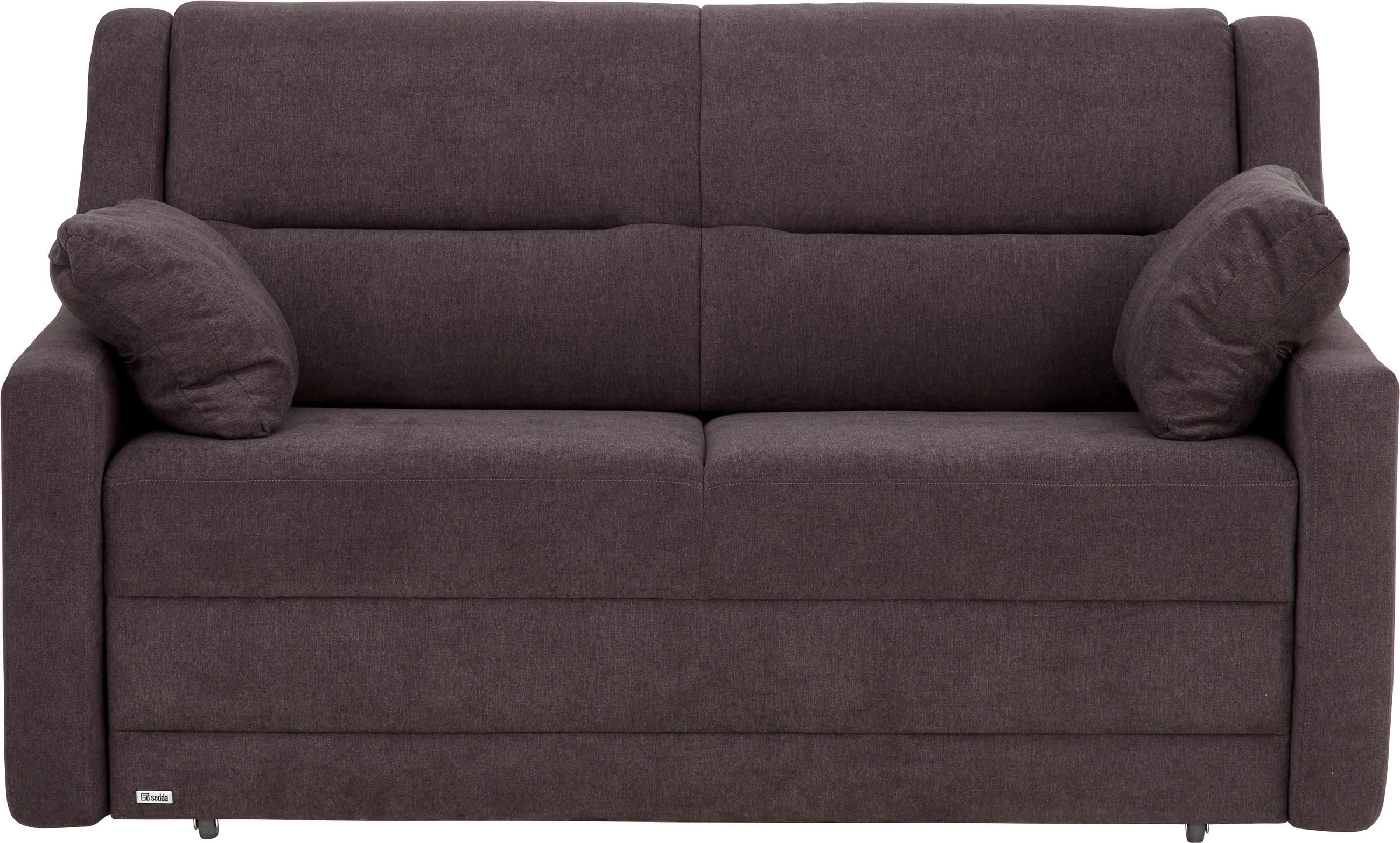 SCHLAFSOFA  mit Lederauswahl, Stoffauswahl, Schlafen auf Sitzhöhe, Hocker erhältlich, Rückenfutter Flachgewebe Anthrazit  - Anthrazit/Schwarz, KONVENTIONELL, Kunststoff/Textil (152/88/91cm) - Sedda