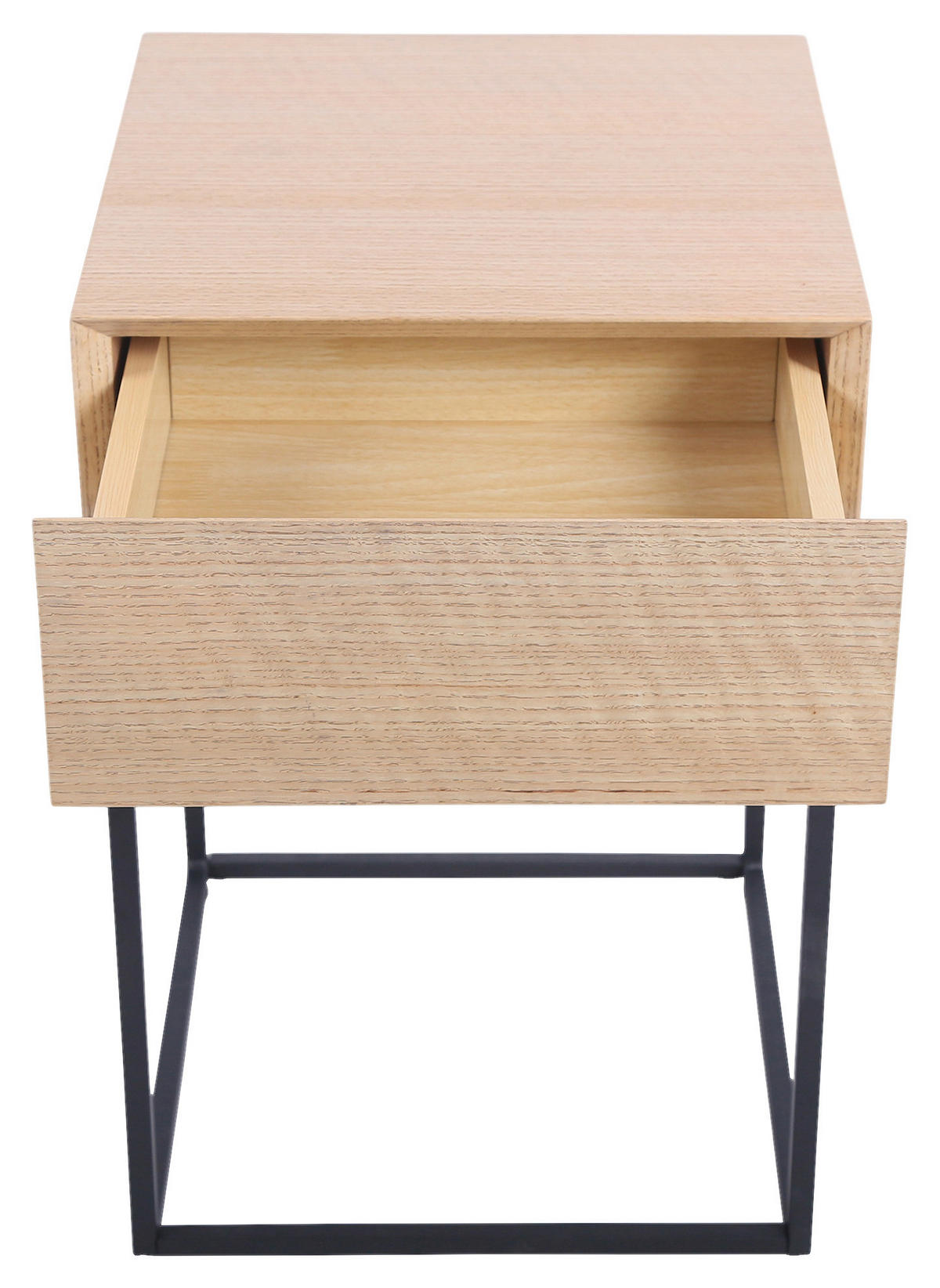 NACHTKÄSTCHEN in furniert Eiche Schwarz, Eichefarben  - Eichefarben/Schwarz, Basics, Holz/Holzwerkstoff (40/62/40cm) - Xora