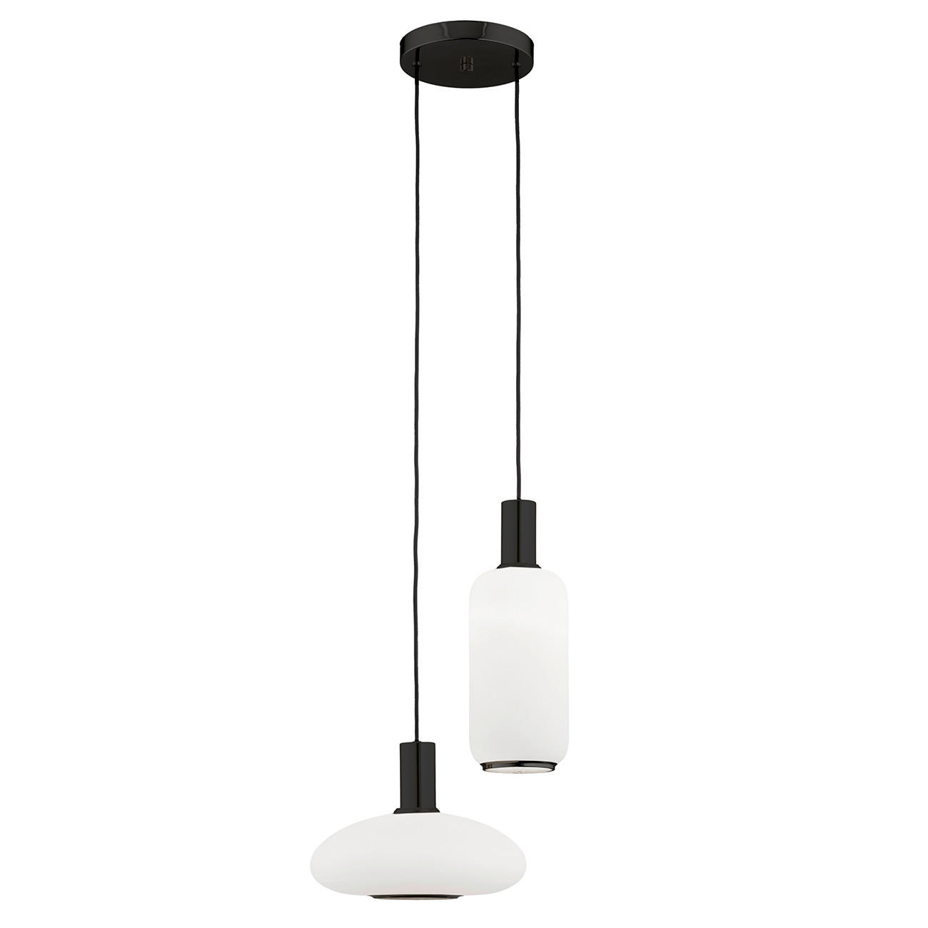 HÄNGELEUCHTE 105/34/30 cm  - Schwarz/Weiß, Basics, Glas/Metall (105/34/30cm)