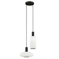 HÄNGELEUCHTE 105/34/30 cm  - Schwarz/Weiß, Basics, Glas/Metall (105/34/30cm)