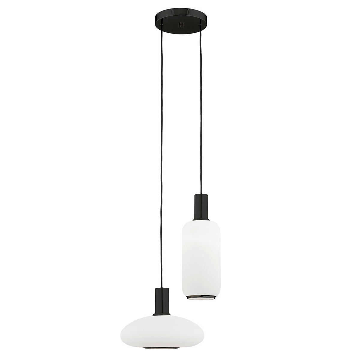 HÄNGELEUCHTE 105/34/30 cm  - Schwarz/Weiß, Basics, Glas/Metall (105/34/30cm)