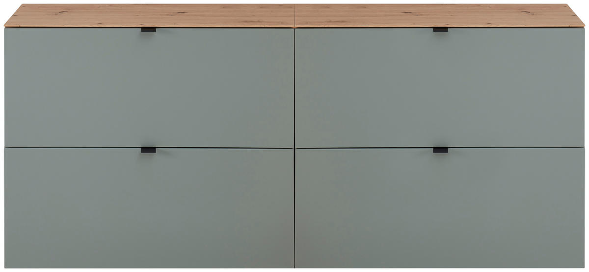 GARDEROBE 5-teilig  in 255/179/37 cm  - Salbeigrün/Eiche Artisan, Design, Holzwerkstoff (255/179/37cm) - Voleo