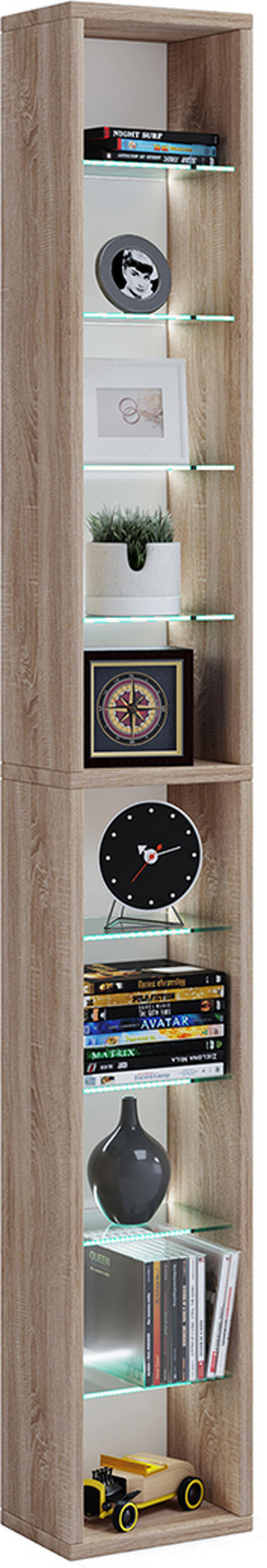 REGAL Sonoma Eiche  - Sonoma Eiche, Basics, Glas/Holzwerkstoff (21/152/20cm) - MID.YOU