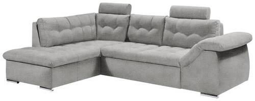 ECKSOFA in Mikrovelours Grau  - Grau, KONVENTIONELL, Holzwerkstoff/Kunststoff (193/283cm) - MID.YOU