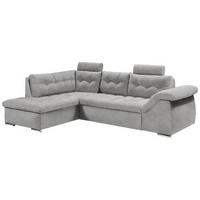ECKSOFA in Mikrovelours Grau  - Grau, Konventionell, Holzwerkstoff/Kunststoff (193/283cm) - MID.YOU