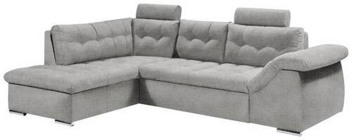 ECKSOFA in Mikrovelours Grau  - Grau, Konventionell, Holzwerkstoff/Kunststoff (193/283cm) - MID.YOU
