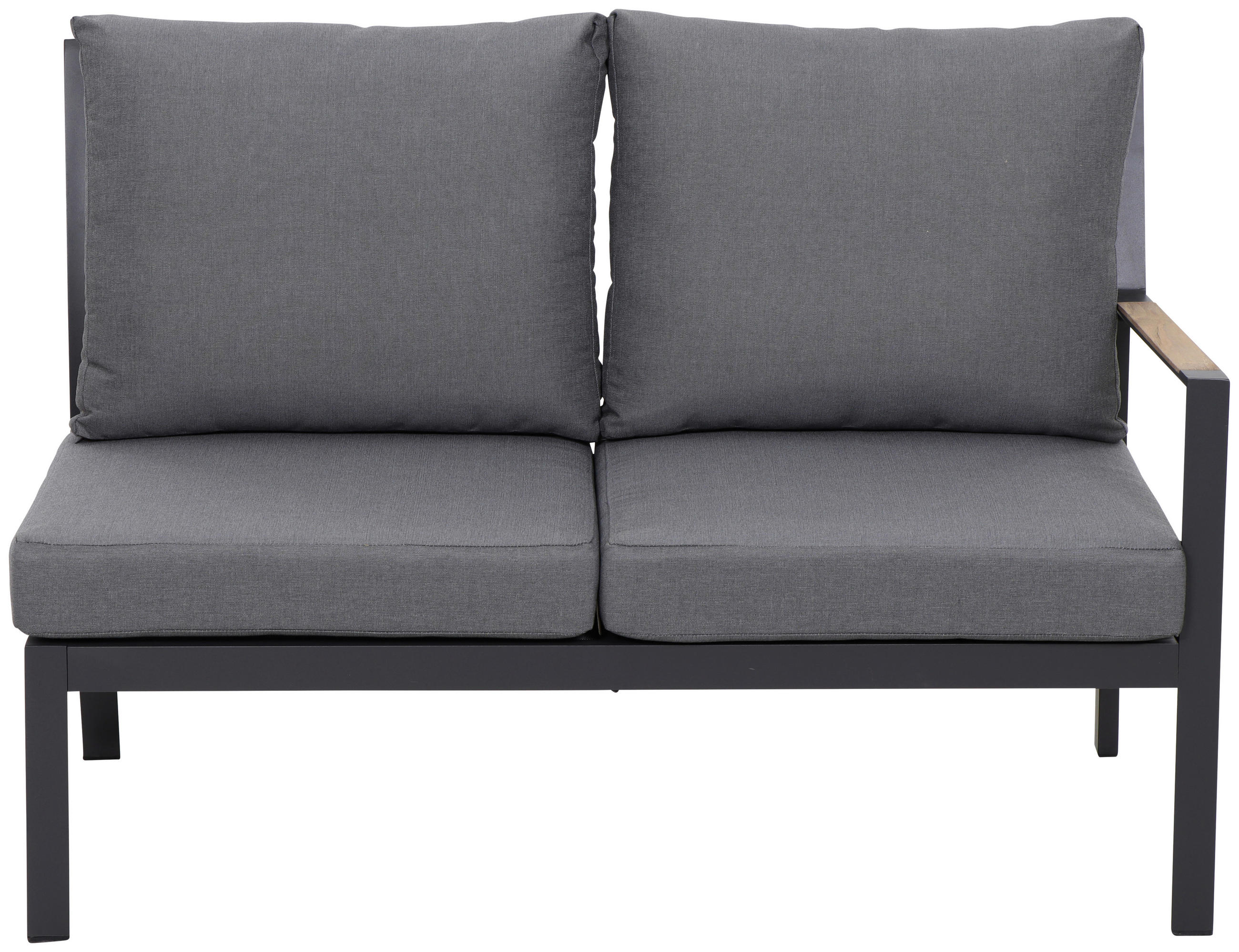 LOUNGEGARNITUR Anthrazit, Teakfarben Teakholz Aluminium  - Anthrazit/Teakfarben, KONVENTIONELL, Holz/Kunststoff - Siena Garden