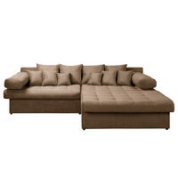 ECKSOFA Naomi Braun Mikrofaser Rückenkissen  - Schwarz/Braun, Design, Kunststoff/Textil (284/243cm) - P & B
