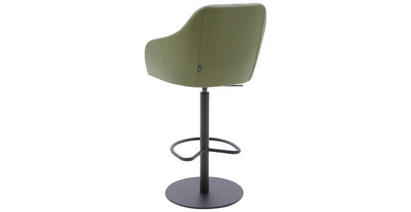 BARHOCKER in Metall, Leder Olivgrün - Schwarz/Olivgrün, Design, Leder/Metall (59/109,5-120/61cm) - Johann Jakob