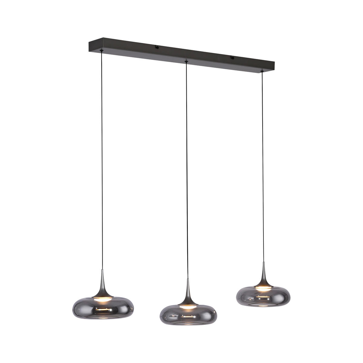 LED-PENDELLEUCHTE 97/22/200 cm  - Grau, Design, Glas/Kunststoff (97/22/200cm) - Schöner Wohnen