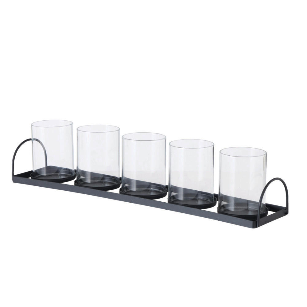 WINDLICHT  - Schwarz, Basics, Glas/Metall (52/11cm)