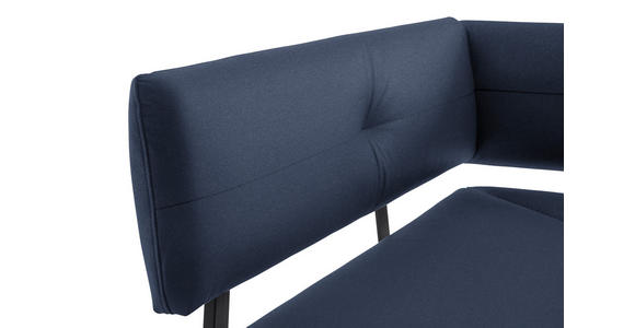 ECKBANK 165/205 cm  in Schwarz, Dunkelblau  - Schwarz/Dunkelblau, MODERN, Textil/Metall (165/205cm) - Cantus