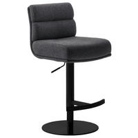 BARHOCKER Webstoff Anthrazit, Schwarz Stahl Stoffauswahl, Typenauswahl, Gestellauswahl  - Anthrazit/Schwarz, Design, Textil/Metall (43/84/52cm) - Dieter Knoll