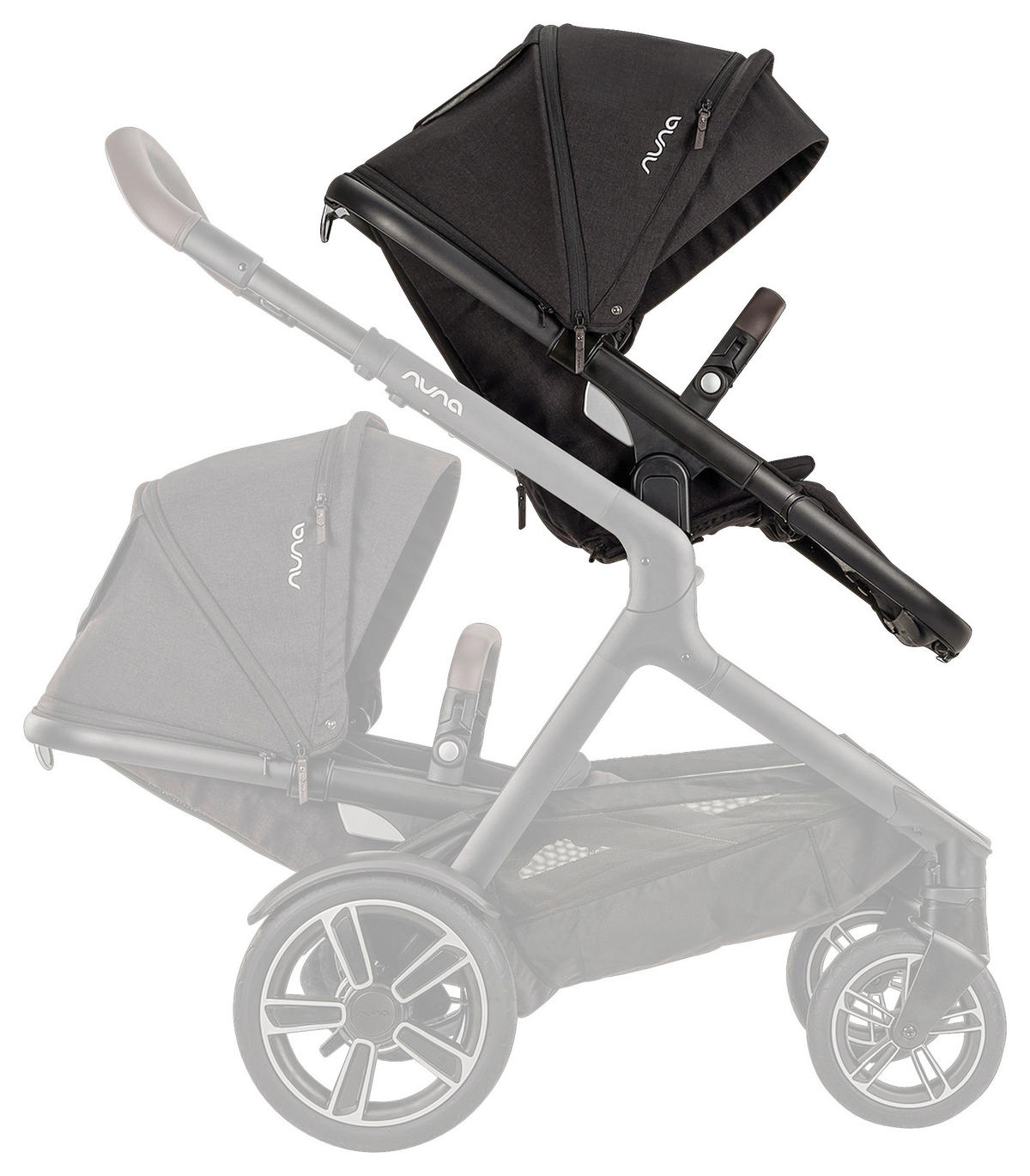 GESCHWISTERSITZ - Schwarz, Basics, Textil/Metall (24/42/91cm) - Nuna