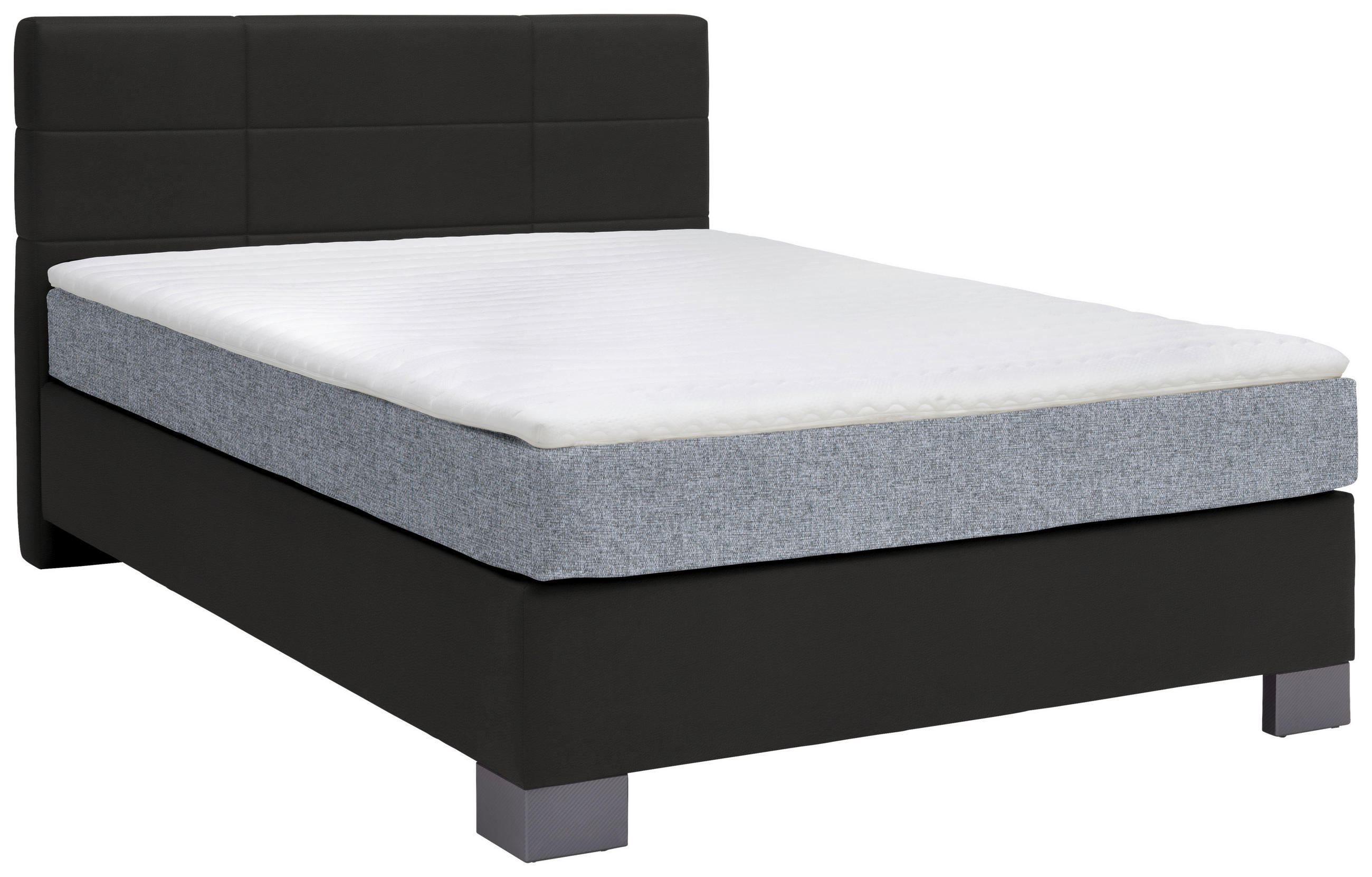 BOXSPRINGBETT 140/200 cm  in Schwarz  - Graphitfarben/Schwarz, Design, Holz/Textil (140/200cm) - Hom`in