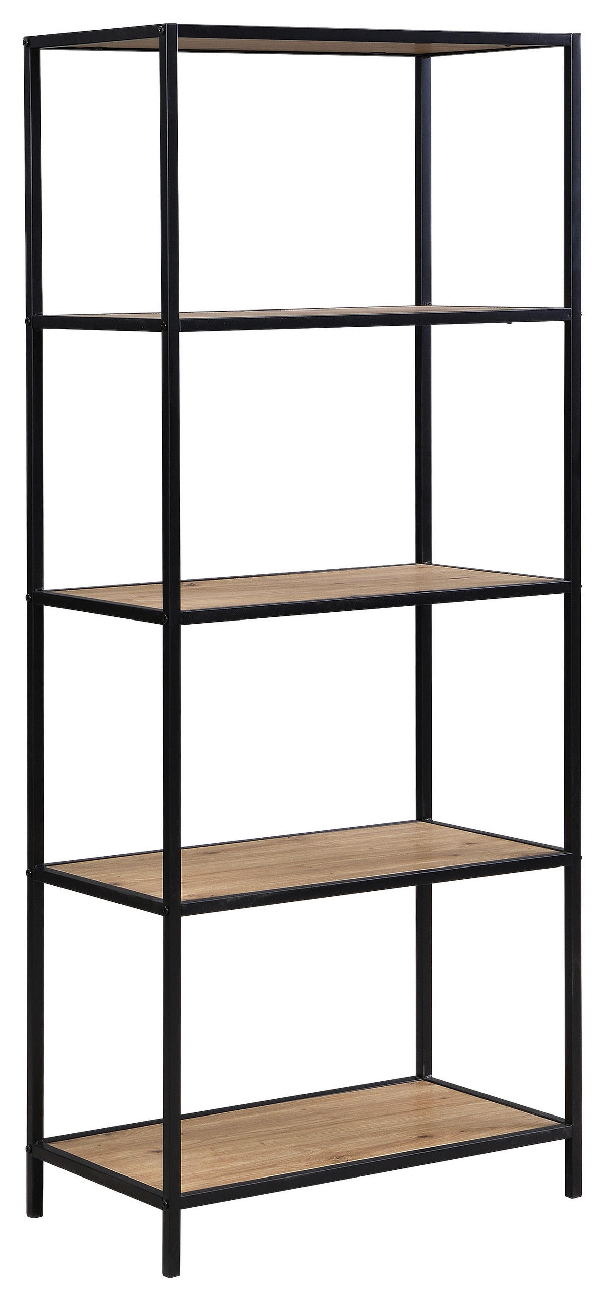 REGAL crna, hrast Artisan  metal, drvni materijal  - hrast Artisan/crna, Moderno, drvni materijal/metal (60/149/33cm) - Modern Living