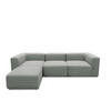 ECKSOFA Hellgrau Cord, Mikrofaser  - Hellgrau/Schwarz, Design, Kunststoff/Textil (301/69/193cm) - MID.YOU