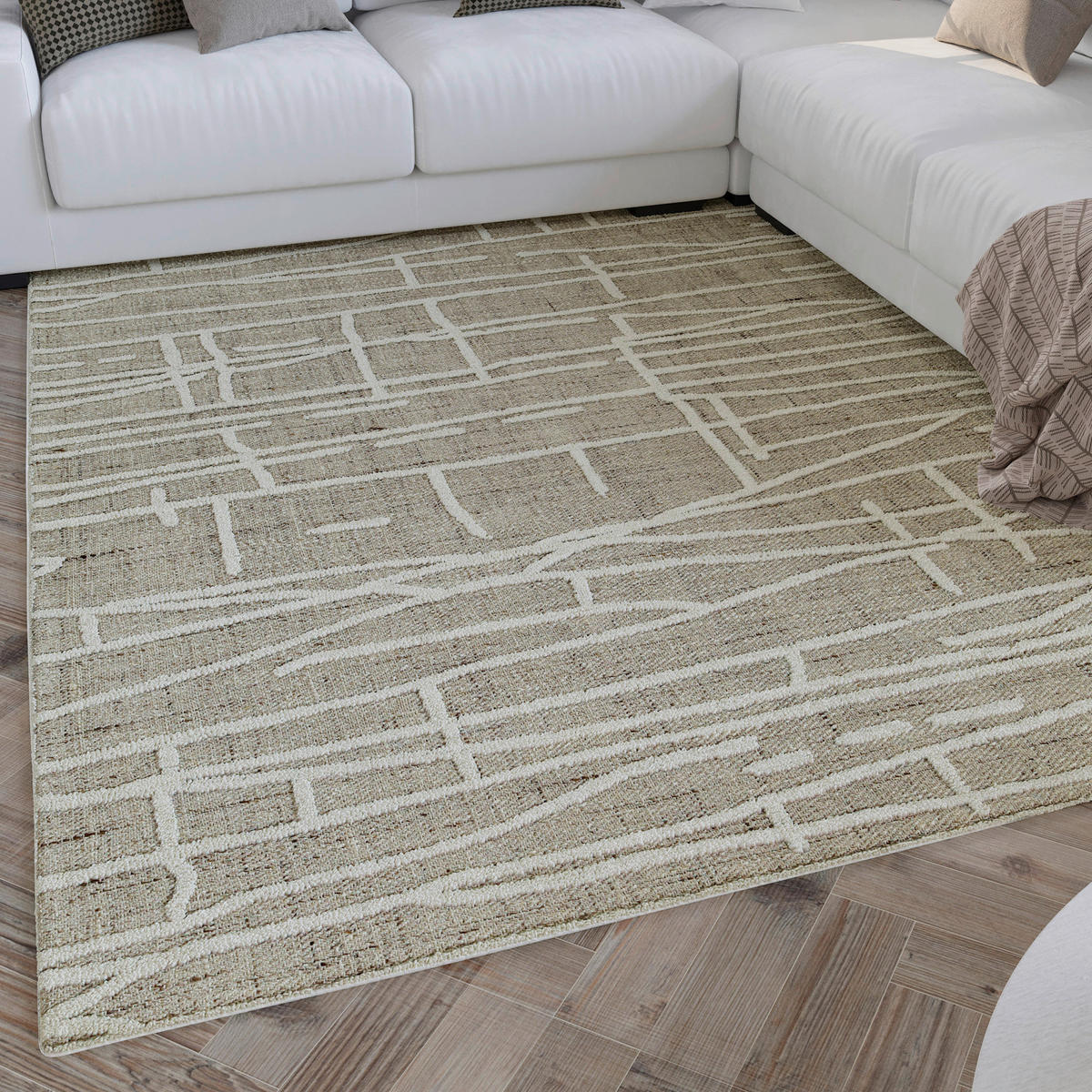 TUFTTEPPICH 80/230 cm Hamptons TWENTYFIVE Creme, Weiß  - Creme/Weiß, MODERN, Textil (80/230cm) - WECON HOME