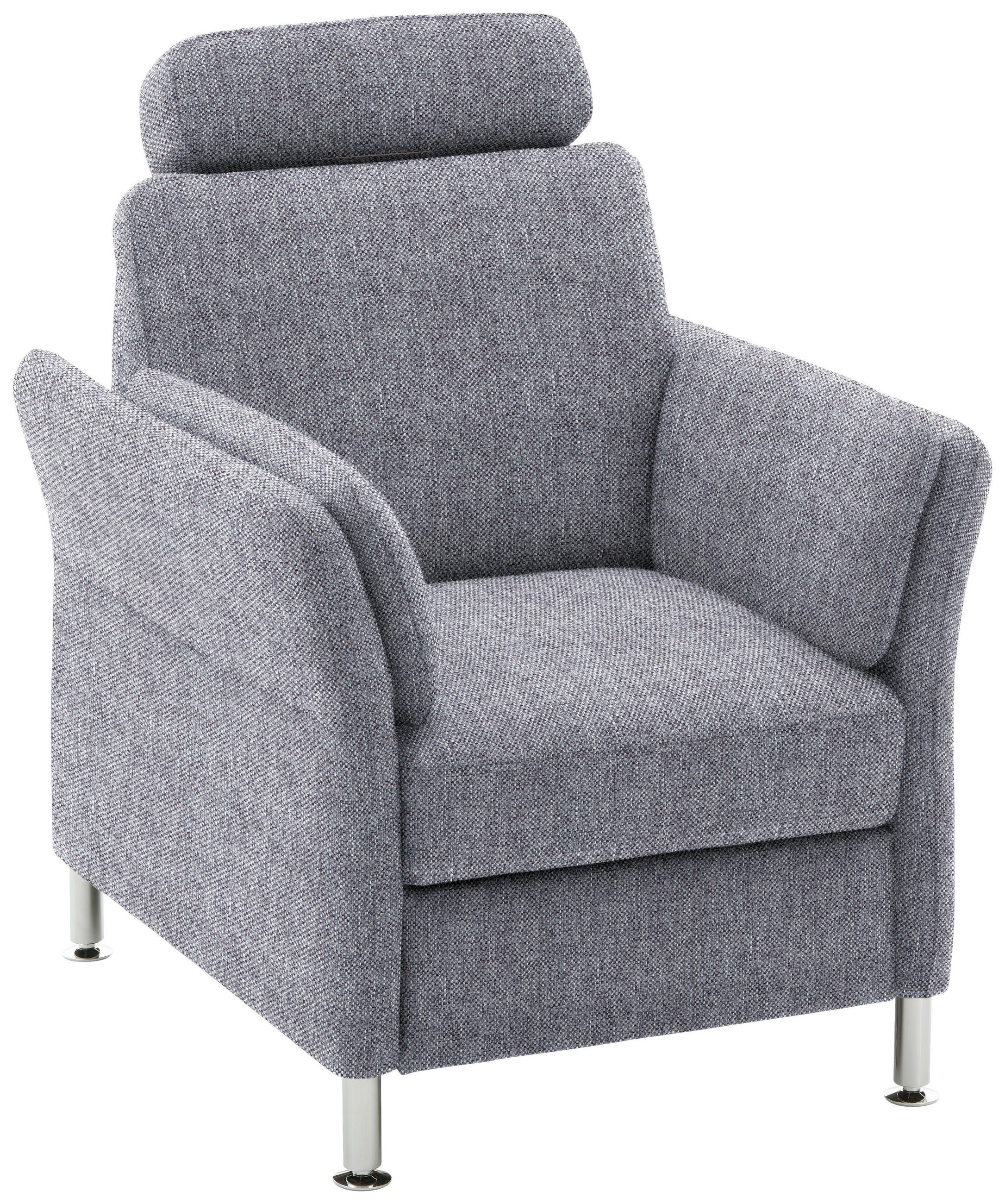 SESSEL in Flachgewebe Blau  - Chromfarben/Blau, KONVENTIONELL, Textil/Metall (86/87/93cm) - Beldomo System