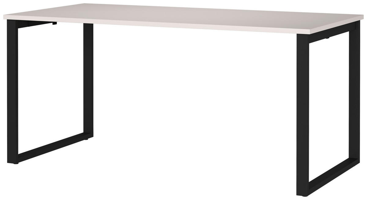 SCHREIBTISCH 160/80/75 cm, Schwarz, Kaschmir, in verschiedenen Holz-Dekoren erhältlich, justierbare Füße  - Kaschmir/Schwarz, MODERN, Holzwerkstoff/Metall (160/80/75cm) - Novel