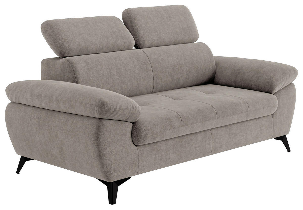 2-SITZER-SOFA Schlammfarben  - Schlammfarben/Schwarz, Textil/Metall (194/84/100cm) - MID.YOU