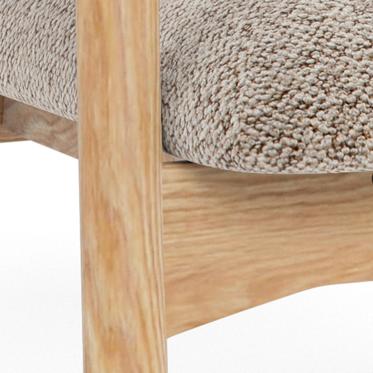 LOUNGEFÅTÖLJ beige  - beige/ekfärgad, Trend, trä/textil (71/77/71cm) - MID.YOU