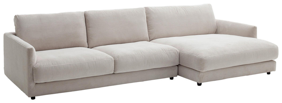 ECKSOFA Cord Beige  - Beige/Schwarz, Design, Kunststoff/Textil (322/170cm) - Schöner Wohnen