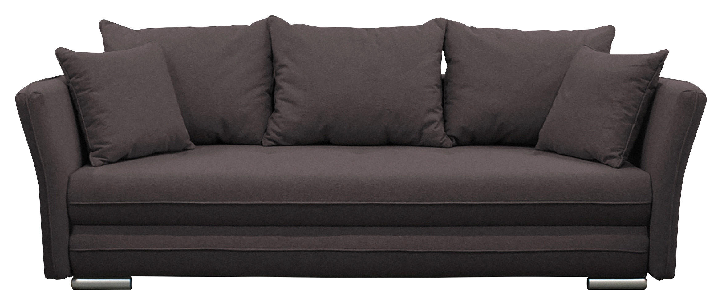 SCHLAFSOFA Webstoff Dunkelbraun  - Dunkelbraun/Silberfarben, Design, Kunststoff/Textil (235/83/106cm) - MID.YOU