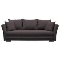 SCHLAFSOFA  mit Webstoff Dunkelbraun  - Dunkelbraun/Silberfarben, Design, Kunststoff/Textil (235/83/106cm) - MID.YOU