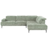ECKSOFA  in Chenille Mintgrün  307/243 cm  - Schwarz/Mintgrün, Design, Textil/Metall (307/243cm) - Xora