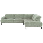 ECKSOFA  in Chenille Mintgrün  307/243 cm  - Schwarz/Mintgrün, Design, Textil/Metall (307/243cm) - Xora