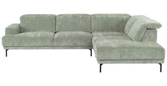 ECKSOFA  in Chenille Mintgrün  307/243 cm  - Schwarz/Mintgrün, Design, Textil/Metall (307/243cm) - Xora