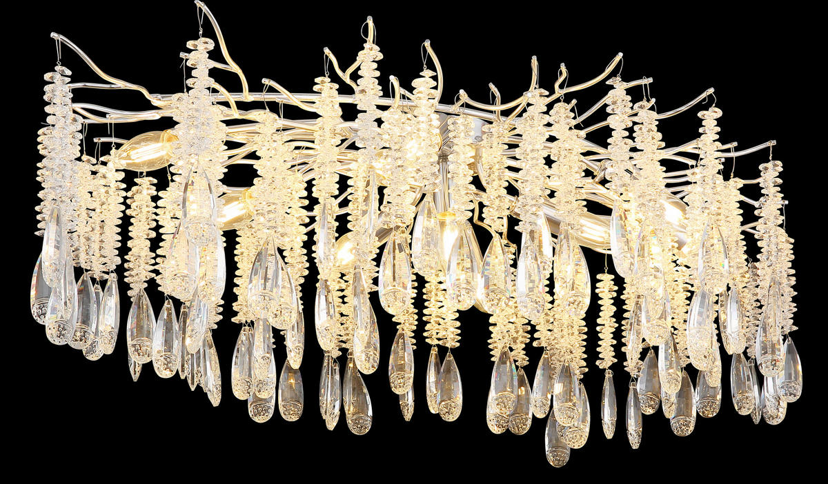 DECKENLEUCHTE    100/55/45 cm  - Klar/Silberfarben, Design, Glas/Metall (100/55/45cm) - Globo