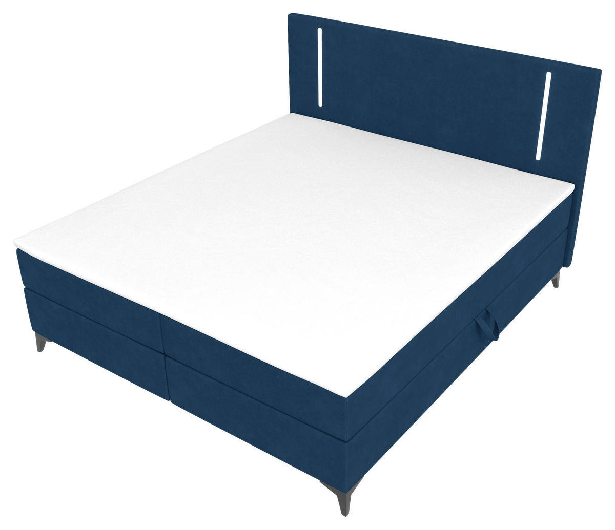 BOXBETT 160/200 cm  in Dunkelblau  - Schwarz/Dunkelblau, KONVENTIONELL, Textil/Metall (160/200cm) - Modante