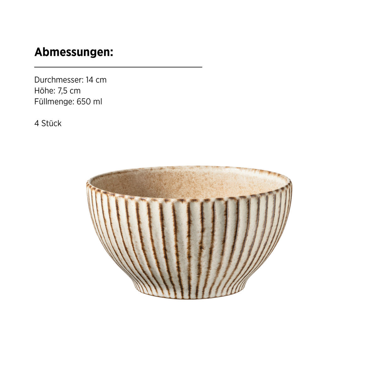FRÜHSTÜCKSSERVICE Beige IDA 12-teilig 4 Personen  - Beige, Basics, Keramik - Mäser