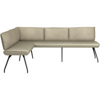 ECKBANK 165/225 cm  in Creme  - Creme/Schwarz, Design, Textil/Metall (165/225cm) - Moderano