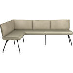 ECKBANK 165/225 cm  in Creme  - Creme/Schwarz, Design, Textil/Metall (165/225cm) - Moderano