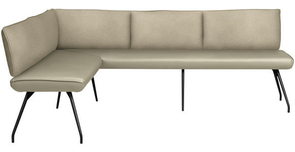 ECKBANK 165/225 cm  in Creme  - Creme/Schwarz, Design, Textil/Metall (165/225cm) - Moderano