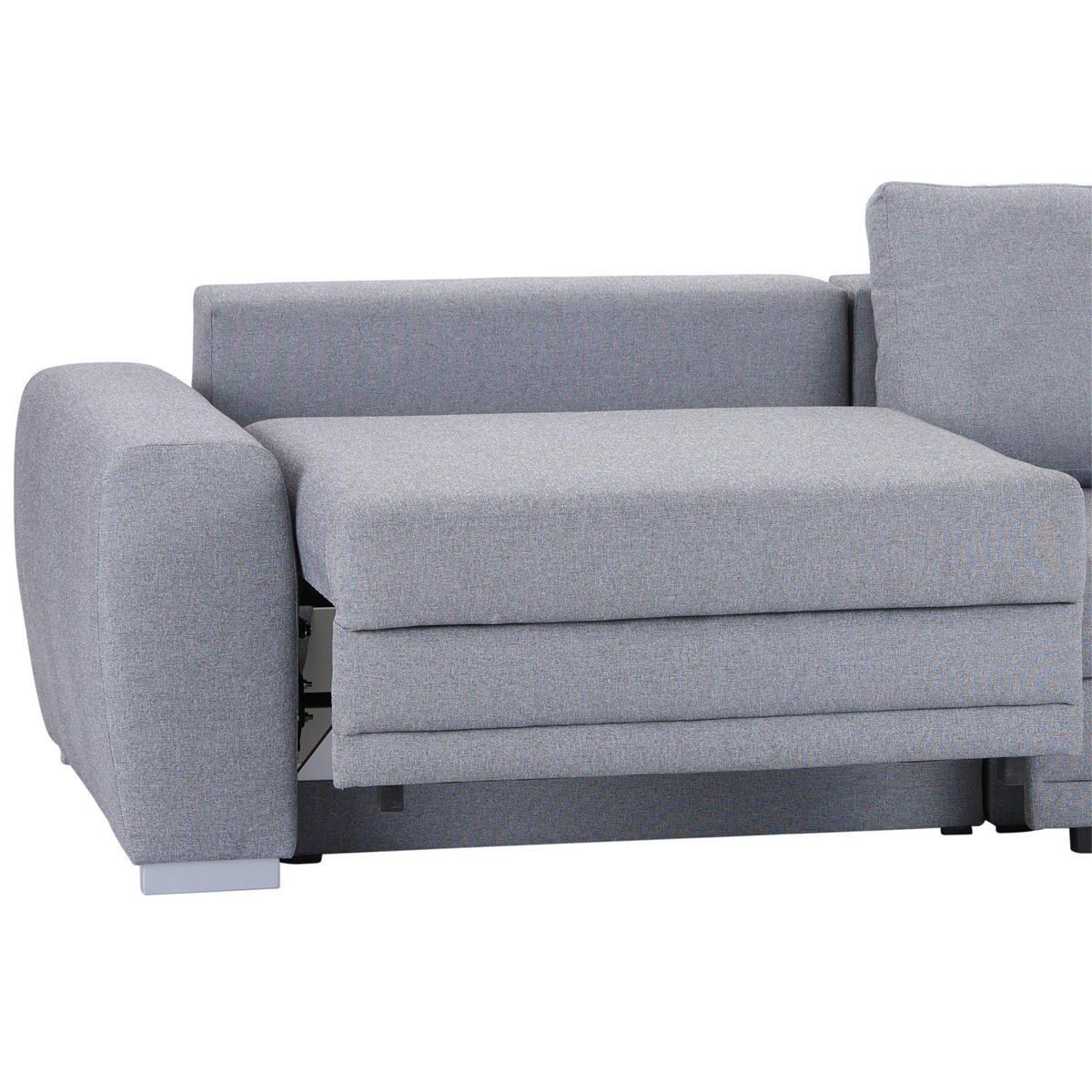 3-SITZER-SOFA in Webstoff Grau  - Chromfarben/Grau, Design, Kunststoff/Textil (252/87/107cm) - Livetastic
