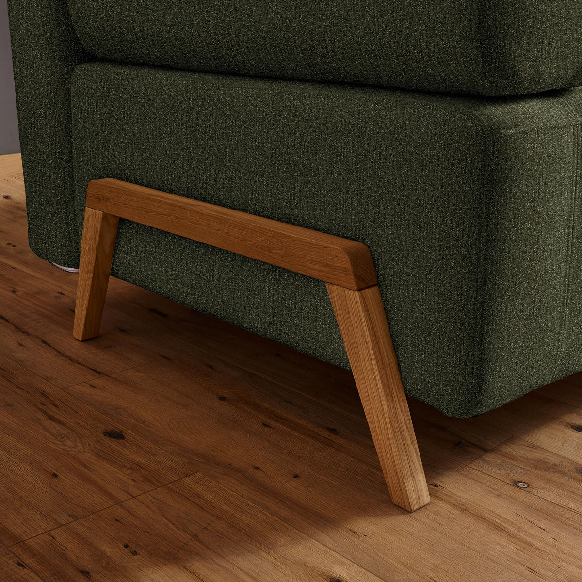 SCHLAFSOFA Struktur Olivgrün  - Naturfarben/Olivgrün, Design, Holz/Textil (211/88/102cm) - Niels Andersson