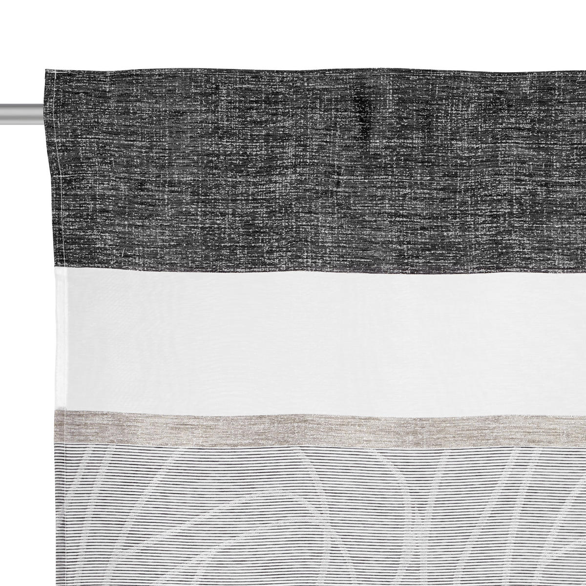 HOTOVÝ ZÁVĚS, průhledné, 135/245 cm - šedá/černá, Konvenční, textil (135/245cm) - Esposa