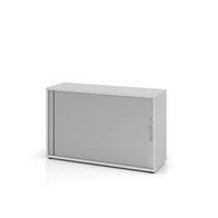 ROLLOSCHRANK Grau, Silberfarben  - Silberfarben/Schwarz, KONVENTIONELL, Holz/Holzwerkstoff (120/74,8/40cm) - Venda