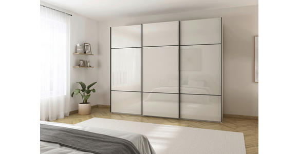 SCHWEBETÜRENSCHRANK in Champagner - Champagner/Schwarz, KONVENTIONELL, Glas/Holzwerkstoff (271/223/68cm) - Novel